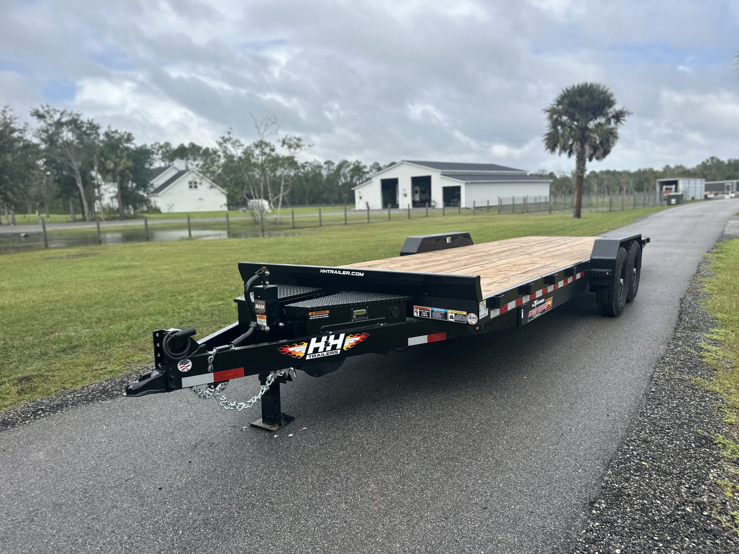 New 2026 H&H Trailers 14K 82X24 Electric Tilt Speedloader Car Hauler