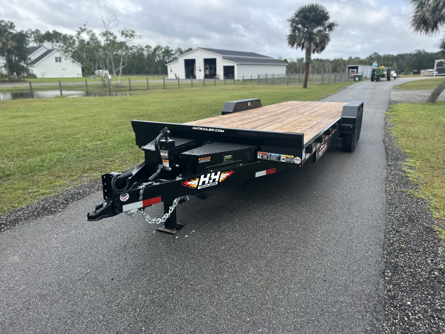 New 2026 H&H Trailers 14K 82X24 Electric Tilt Speedloader Car Hauler