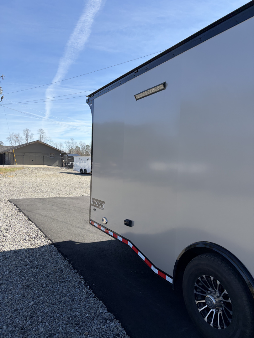 New 2026 Haulmark EDGE 34' Race Trailer, ProStock Package, Silver PolyCor With Black Trim, 21K GVWR, 96" Wide Rear Door Opening, 7' 4" Interior Height