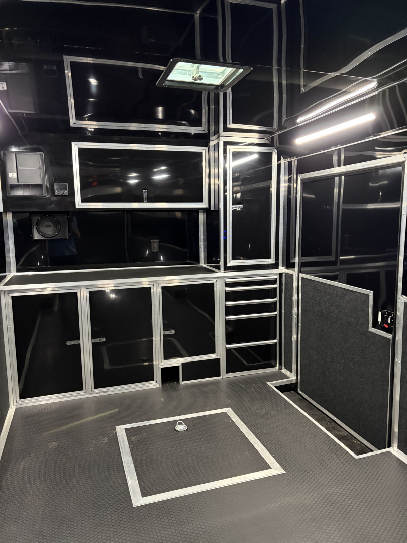 New 2026 Haulmark EDGE 34' Race Trailer, ProStock Package, Silver PolyCor With Black Trim, 21K GVWR, 96" Wide Rear Door Opening, 7' 4" Interior Height