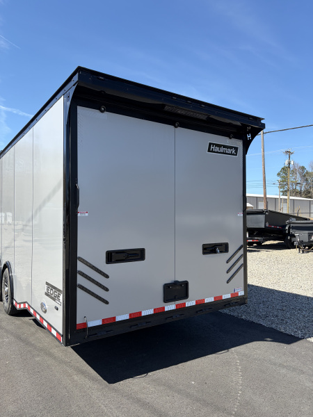 New 2026 Haulmark EDGE 34' Race Trailer, ProStock Package, Silver PolyCor With Black Trim, 21K GVWR, 96" Wide Rear Door Opening, 7' 4" Interior Height
