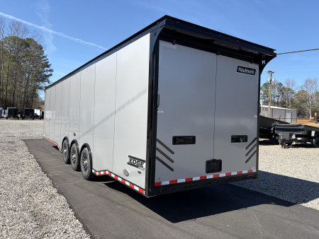 New 2026 Haulmark EDGE 34' Race Trailer, ProStock Package, Silver PolyCor With Black Trim, 21K GVWR, 96" Wide Rear Door Opening, 7' 4" Interior Height
