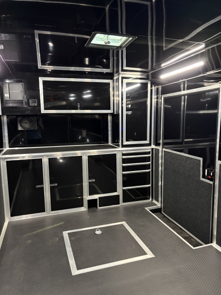 New 2026 Haulmark EDGE 34' Race Trailer, ProStock Package, Silver PolyCor With Black Trim, 21K GVWR, 96" Wide Rear Door Opening, 7' 4" Interior Height