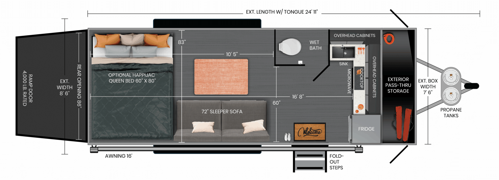 New ATC PLA 450 (2016 FRONT KITCHEN) Aluminum Toy Hauler