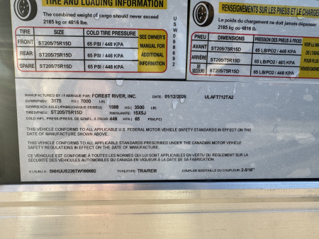 New 2026 US Cargo ULAFT712TA2 Cargo / Enclosed Trailer