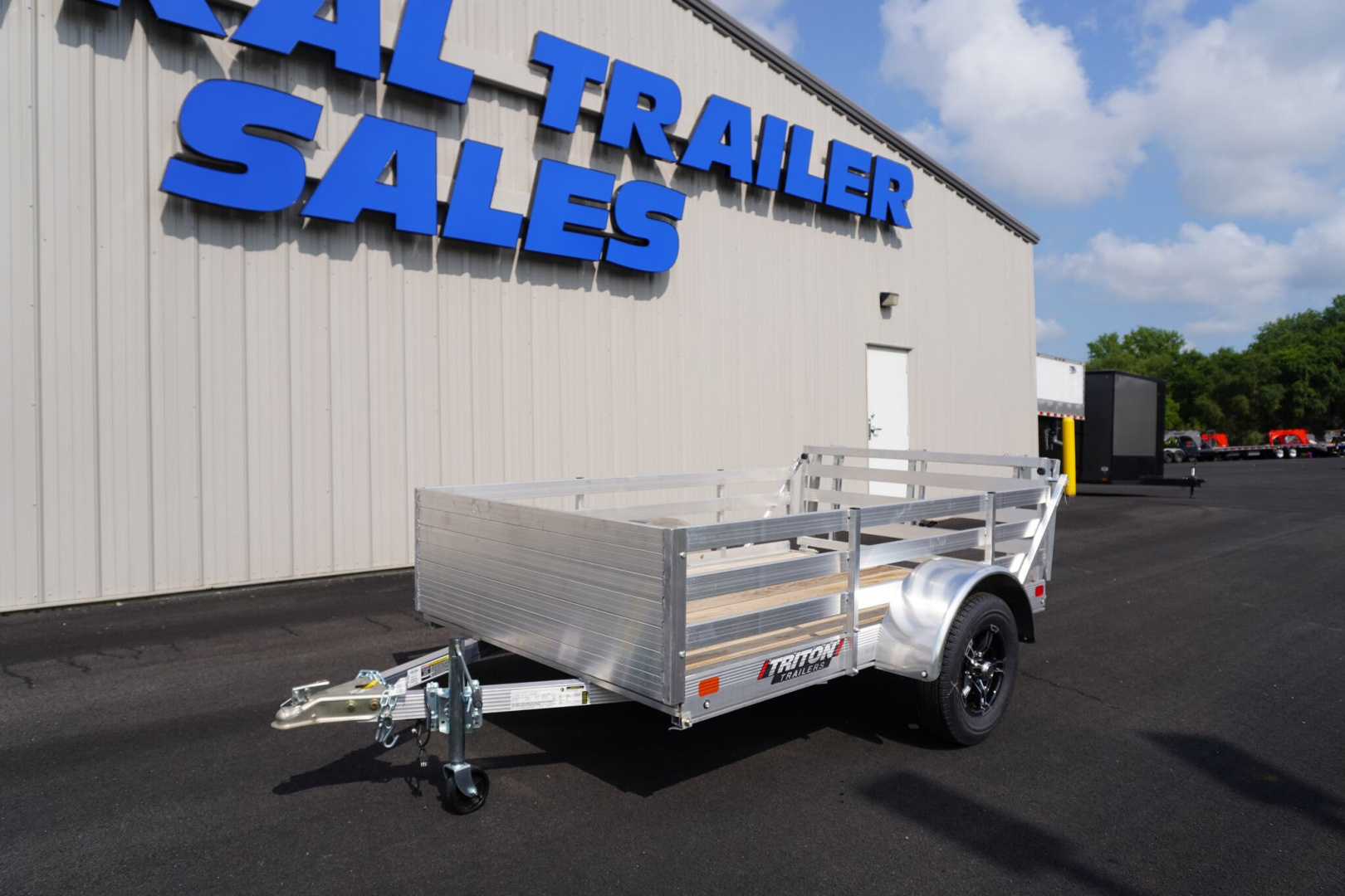 New 2025 Triton Trailers 64'x8' Aluminum Utility W/Wood Deck & Rail Sides