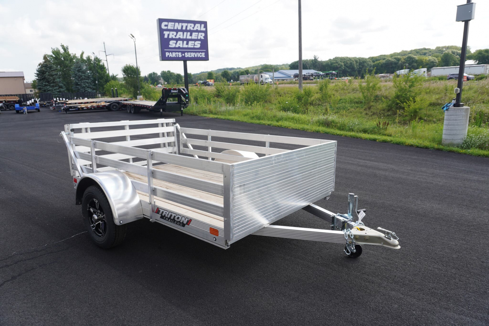 New 2025 Triton Trailers 64'x8' Aluminum Utility W/Wood Deck & Rail Sides