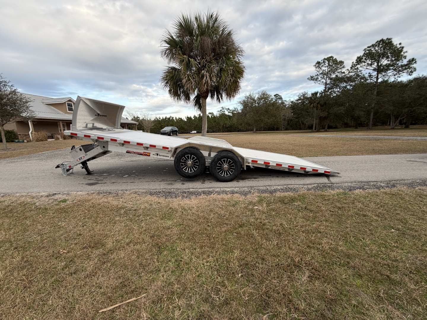 New 2026 H&H Trailers 14K 82X22 Aluminum Electric Tilt Speed Loader Car Hauler