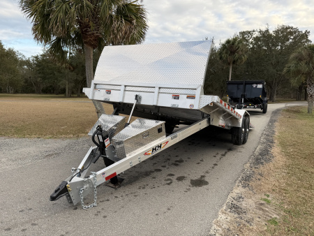 New 2026 H&H Trailers 14K 82X22 Aluminum Electric Tilt Speed Loader Car Hauler