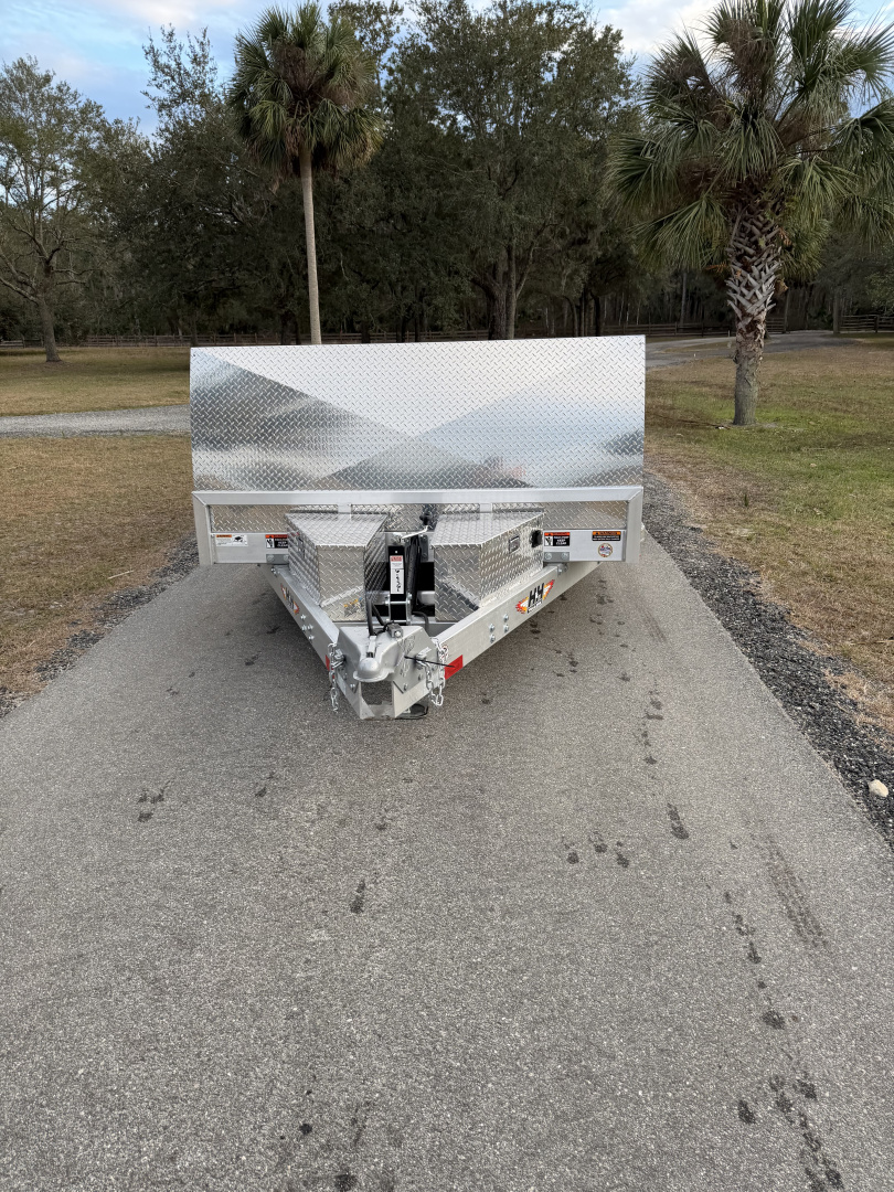 New 2026 H&H Trailers 7K 82X18 Aluminum Electric Tilt Low Profile Speed Loader Car Hauler