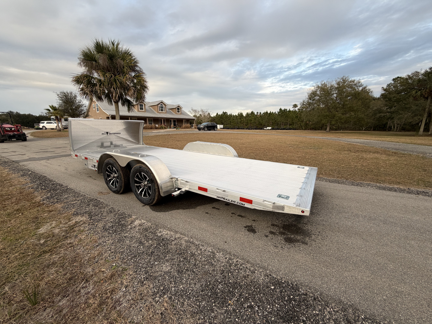 New 2026 H&H Trailers 7K 82X18 Aluminum Electric Tilt Low Profile Speed Loader Car Hauler