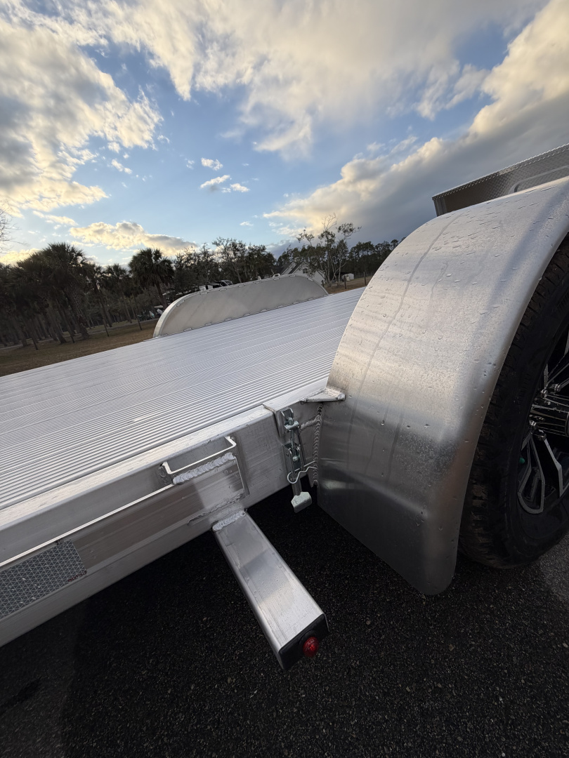 New 2026 H&H Trailers 7K 82X18 Aluminum Electric Tilt Low Profile Speed Loader Car Hauler