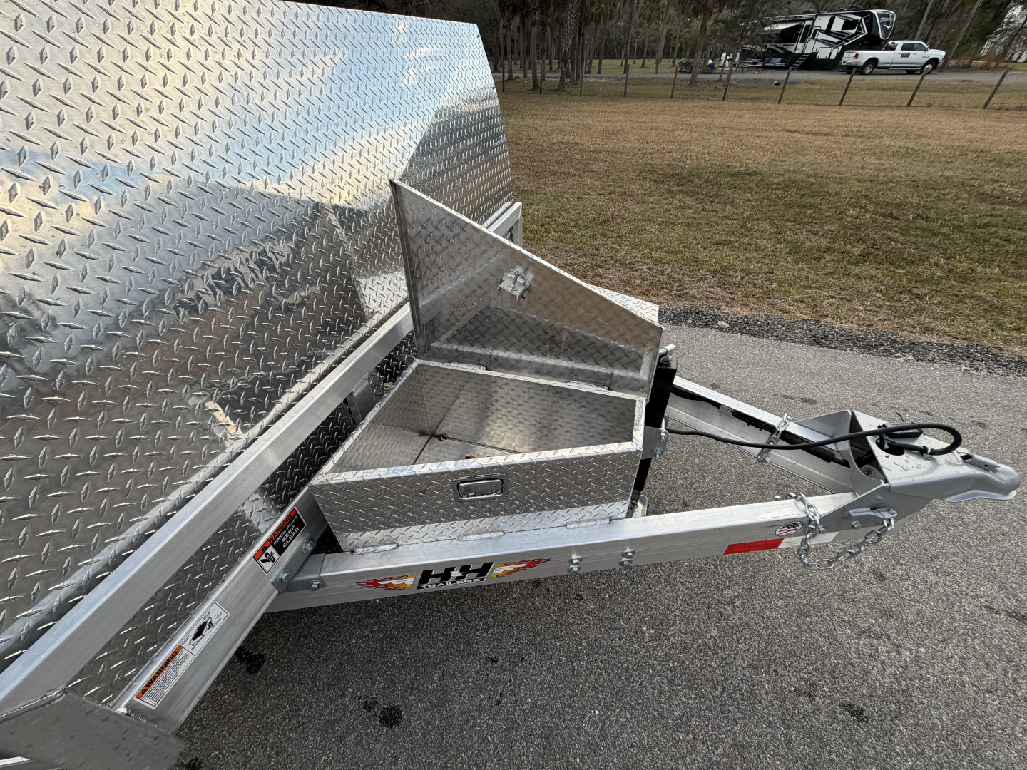 New 2026 H&H Trailers 7K 82X18 Aluminum Electric Tilt Low Profile Speed Loader Car Hauler