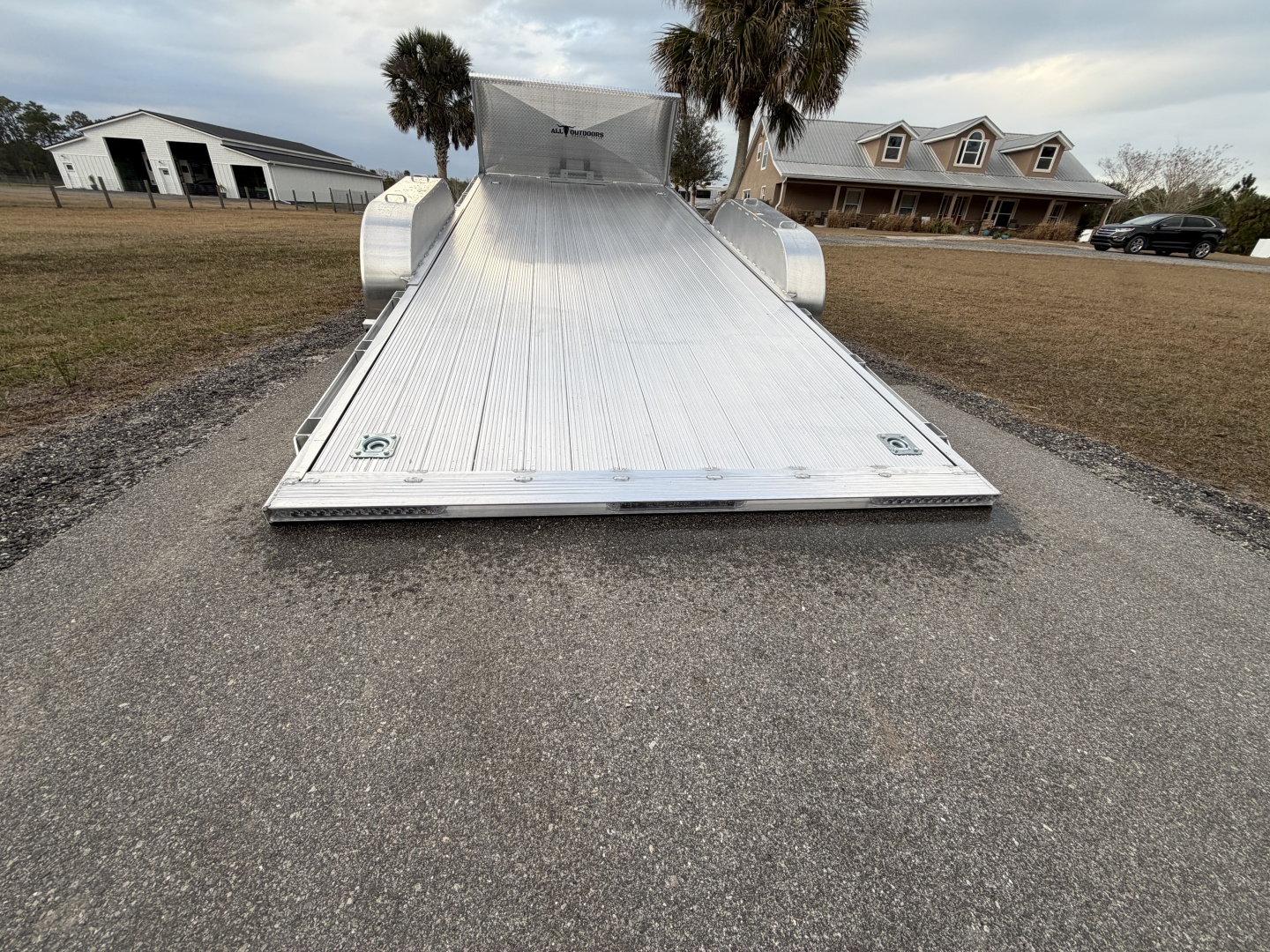 New 2026 H&H Trailers 7K 82X18 Aluminum Electric Tilt Low Profile Speed Loader Car Hauler