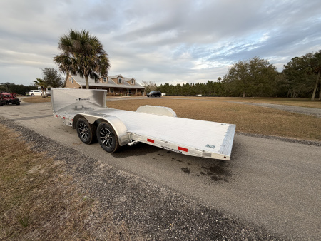 New 2026 H&H Trailers 7K 82X18 Aluminum Electric Tilt Low Profile Speed Loader Car Hauler