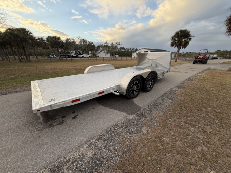 New 2026 H&H Trailers 7K 82X18 Aluminum Electric Tilt Low Profile Speed Loader Car Hauler