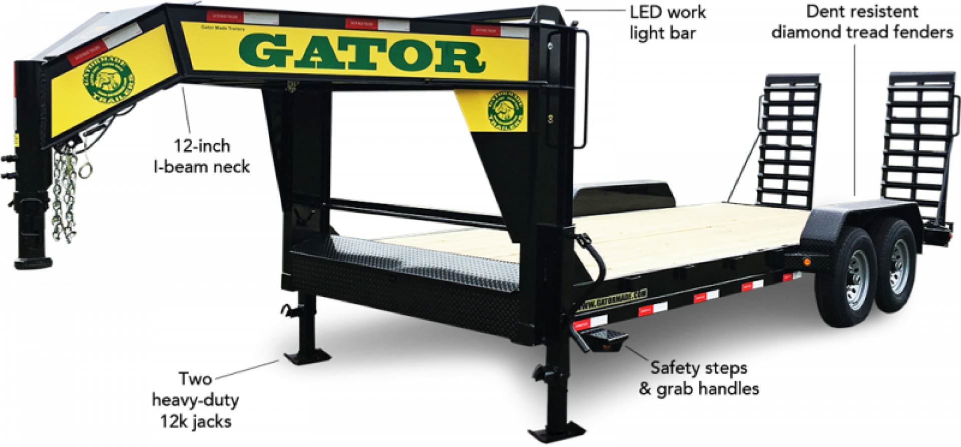 New GATORMADE 18+2 TANDEM 14K  LOW PRO GOOSENECK HEAVY EQUIPMENT TRAILER