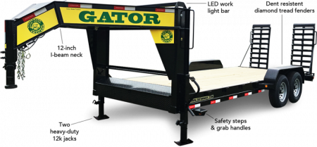 New GATORMADE 18+2 TANDEM 14K  LOW PRO GOOSENECK HEAVY EQUIPMENT TRAILER