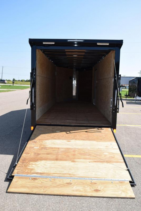 New BRAVO SCOUT 18' + 5' **MIDNIGHT EDITION** ENCLOSED SNOWMOBILE/UTV TRAILER