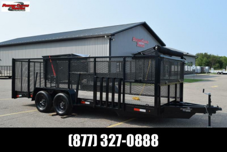 New BND 18' LANDSCAPE UTILITY TRAILER w/ 48  SIDES, TARP KIT, & FRONT STORAGE