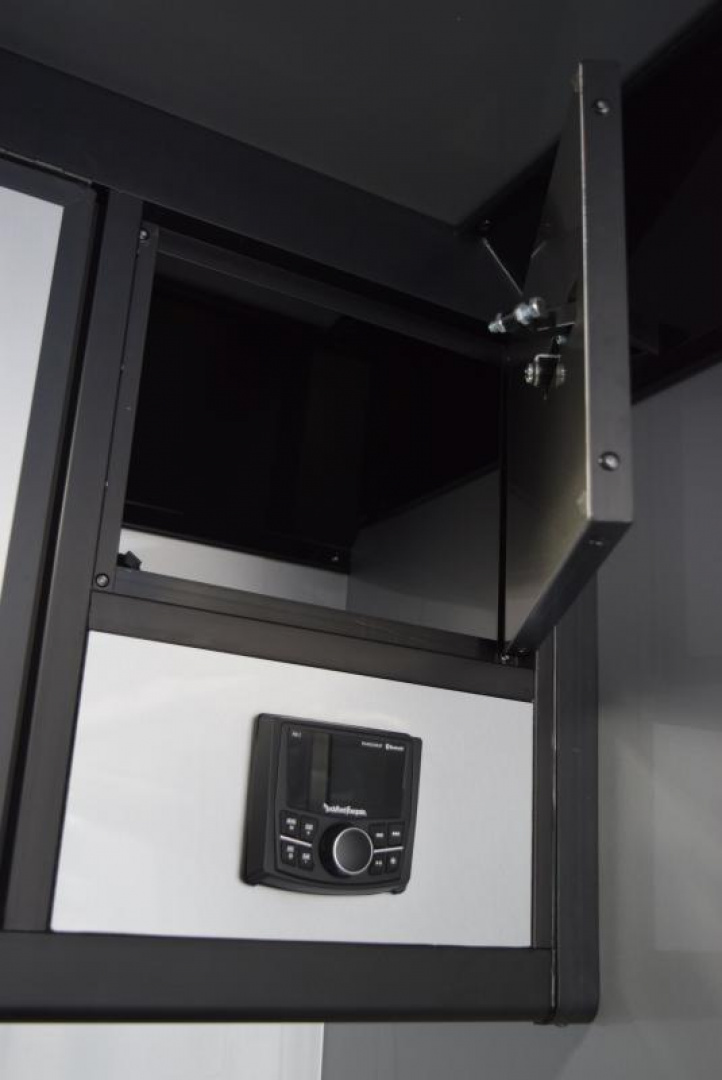 New BRAVO 8.5x28' STP ENCLOSED RACE TRAILER w/ ROCKFORD FOSGATE STEREO SYSTEM