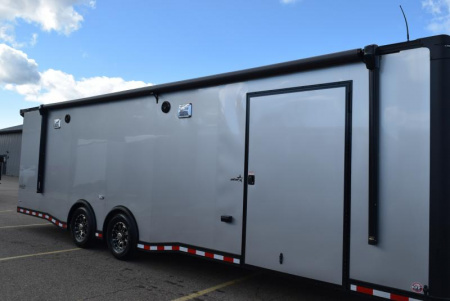 New BRAVO 8.5x28' STP ENCLOSED RACE TRAILER w/ ROCKFORD FOSGATE STEREO SYSTEM