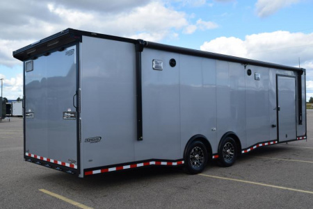 New BRAVO 8.5x28' STP ENCLOSED RACE TRAILER w/ ROCKFORD FOSGATE STEREO SYSTEM