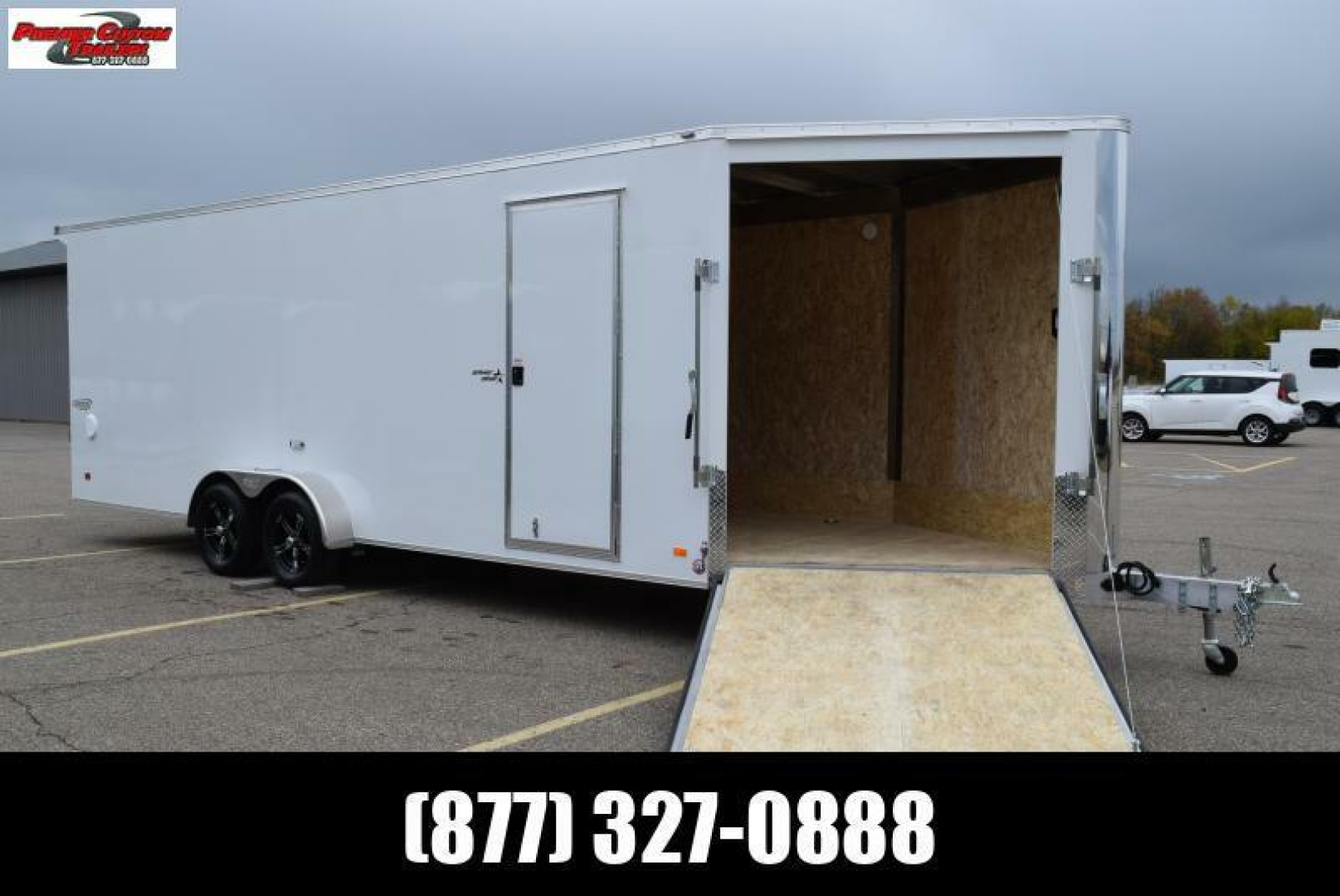 New BRAVO 7x22'+5' SILVER STAR ALUMINUM SNOWMOBILE/UTV TRAILER