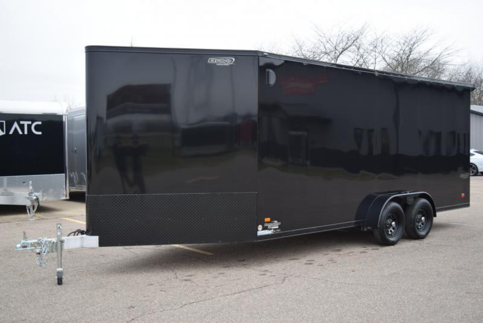 New BRAVO 7x18'+5' **MIDNIGHT EDITION** SILVER STAR ALUMINUM SNOWMOBILE/UTV TRAILER