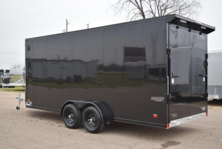 New BRAVO 7x18'+5' **MIDNIGHT EDITION** SILVER STAR ALUMINUM SNOWMOBILE/UTV TRAILER