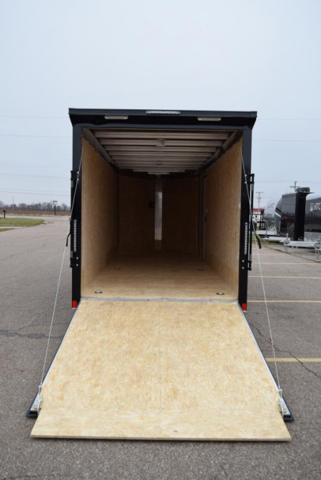 New BRAVO 7x18'+5' **MIDNIGHT EDITION** SILVER STAR ALUMINUM SNOWMOBILE/UTV TRAILER