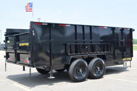 New GRIFFIN 7x16 14K DUMP TRAILER w/ 48" SIDES AND TELESCOPING CYLINDER
