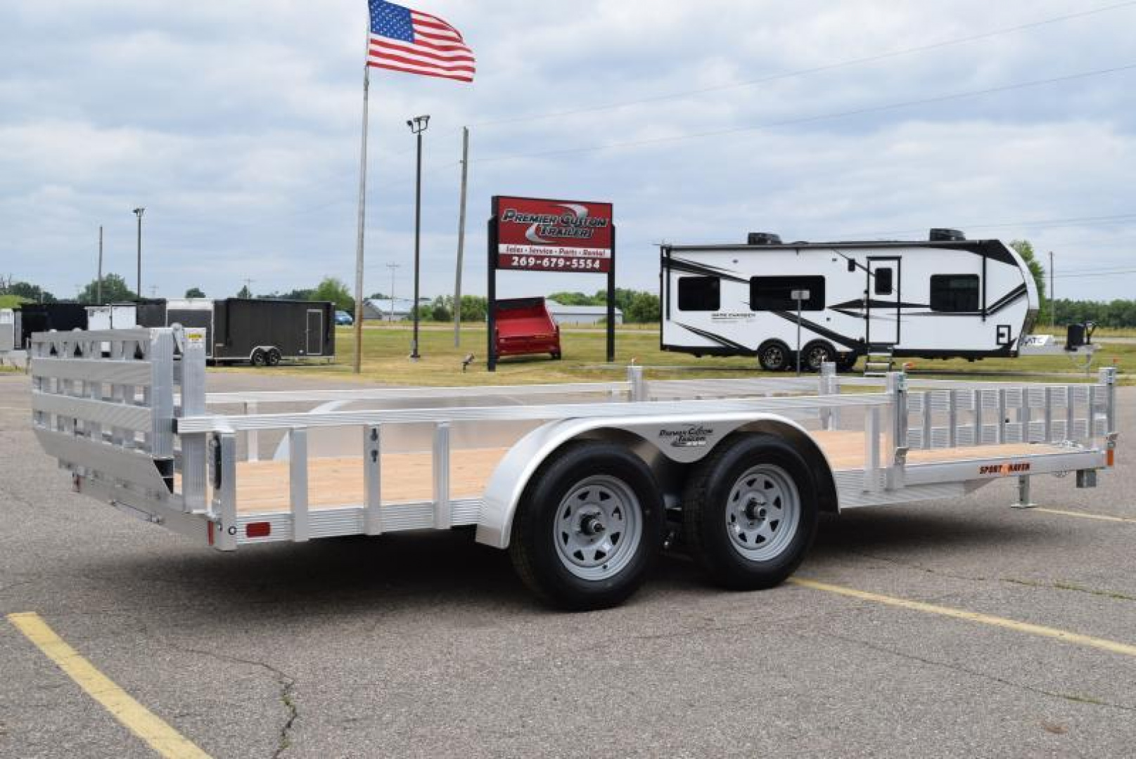 Open Utility New SPORT HAVEN 7x16 OPEN UTILITY TRAILER w/ REMOVEABLE SIDE RAMPS AND ...
