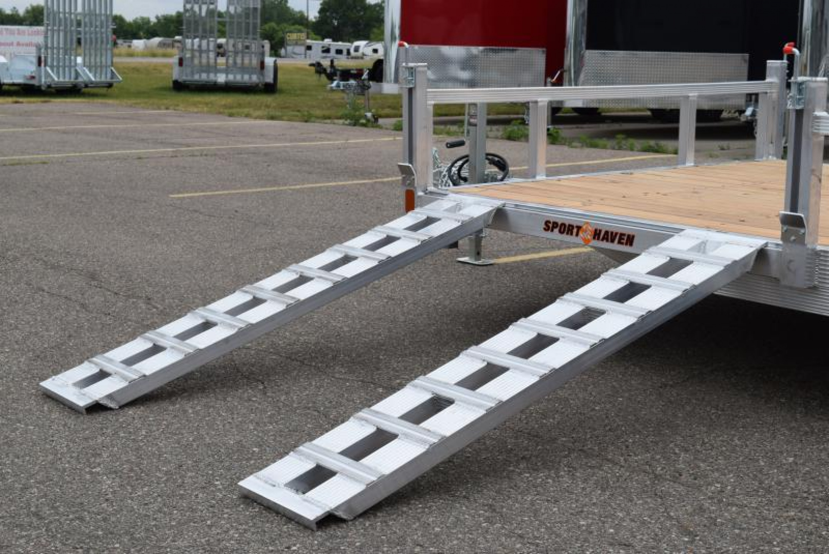 Removeable Ramp Slides New SPORT HAVEN 7x16 OPEN UTILITY TRAILER w/ REMOVEABLE SIDE RAMPS AND ...