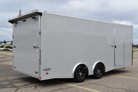 New BRAVO SILVER STAR 8.5x20' ALUMINUM ENCLOSED CAR HAULER w/ 5200lb AXLES