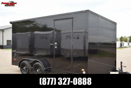 New BRAVO 7x14 SCOUT ENCLOSED CARGO TRAILER *MIDNIGHT EDITION* POLYCOR EXTERIOR
