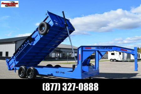 New GRIFFIN 7x16 GOOSENECK DUMP TRAILER w/ TELESCOPING CYLINDER