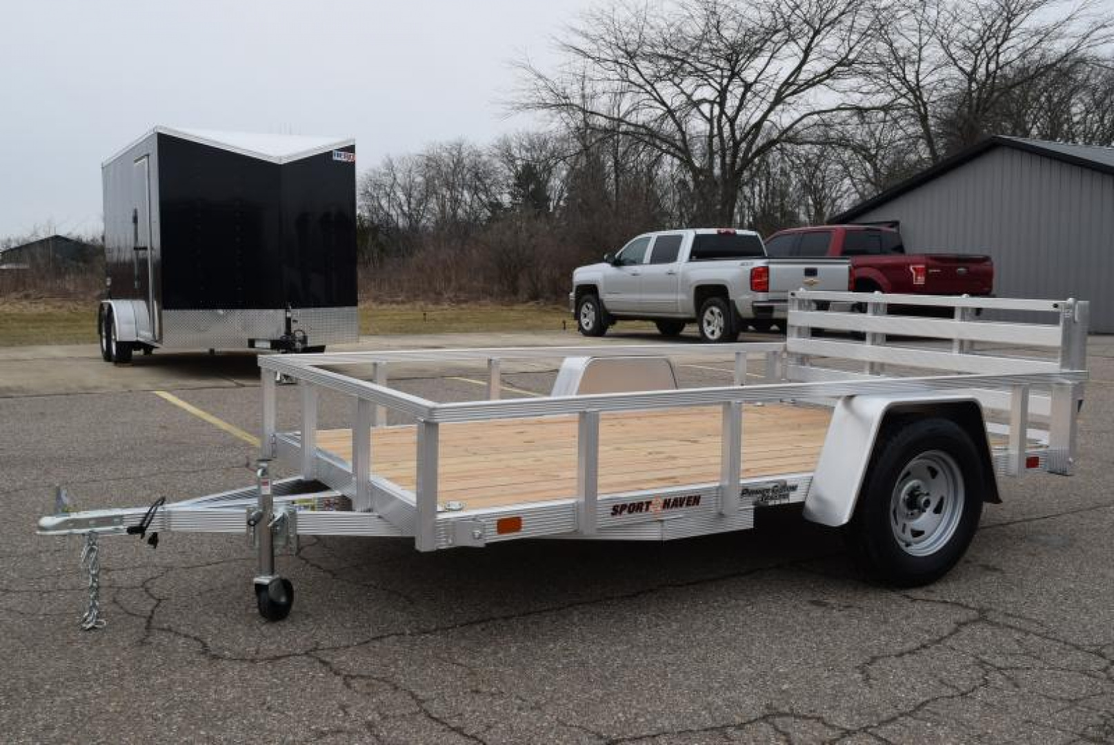 New SPORT HAVEN 6x10 OPEN UTILITY TRAILER w/ BI-FOLD RAMP GATE
