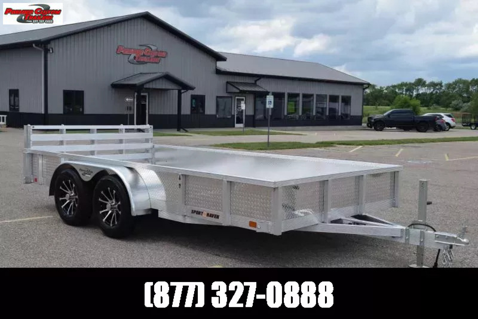 New SPORT HAVEN 7x14 DELUXE OPEN UTILITY w/ BI-FOLD RAMP GATE & ATP SIDES