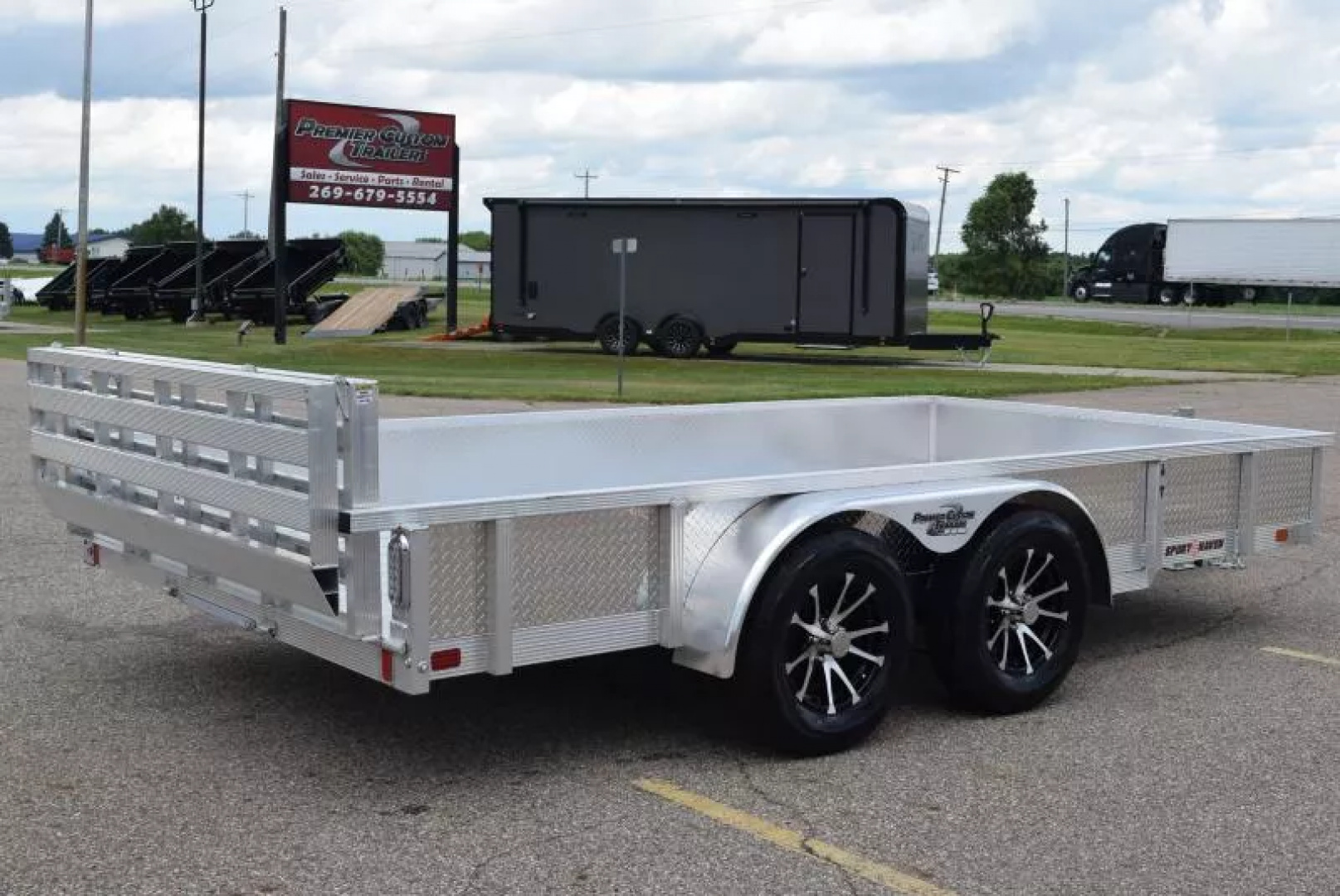 New SPORT HAVEN 7x14 DELUXE OPEN UTILITY w/ BI-FOLD RAMP GATE & ATP SIDES