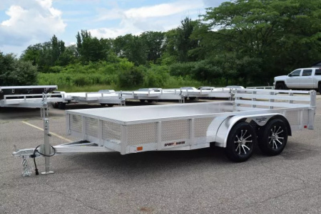 New SPORT HAVEN 7x14 DELUXE OPEN UTILITY w/ BI-FOLD RAMP GATE & ATP SIDES