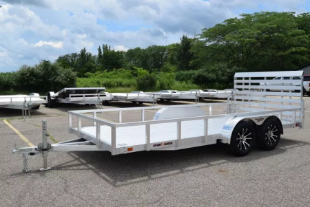 New SPORT HAVEN 7x16 DELUXE OPEN UTILITY TRAILER w/ HD REAR RAMP GATE