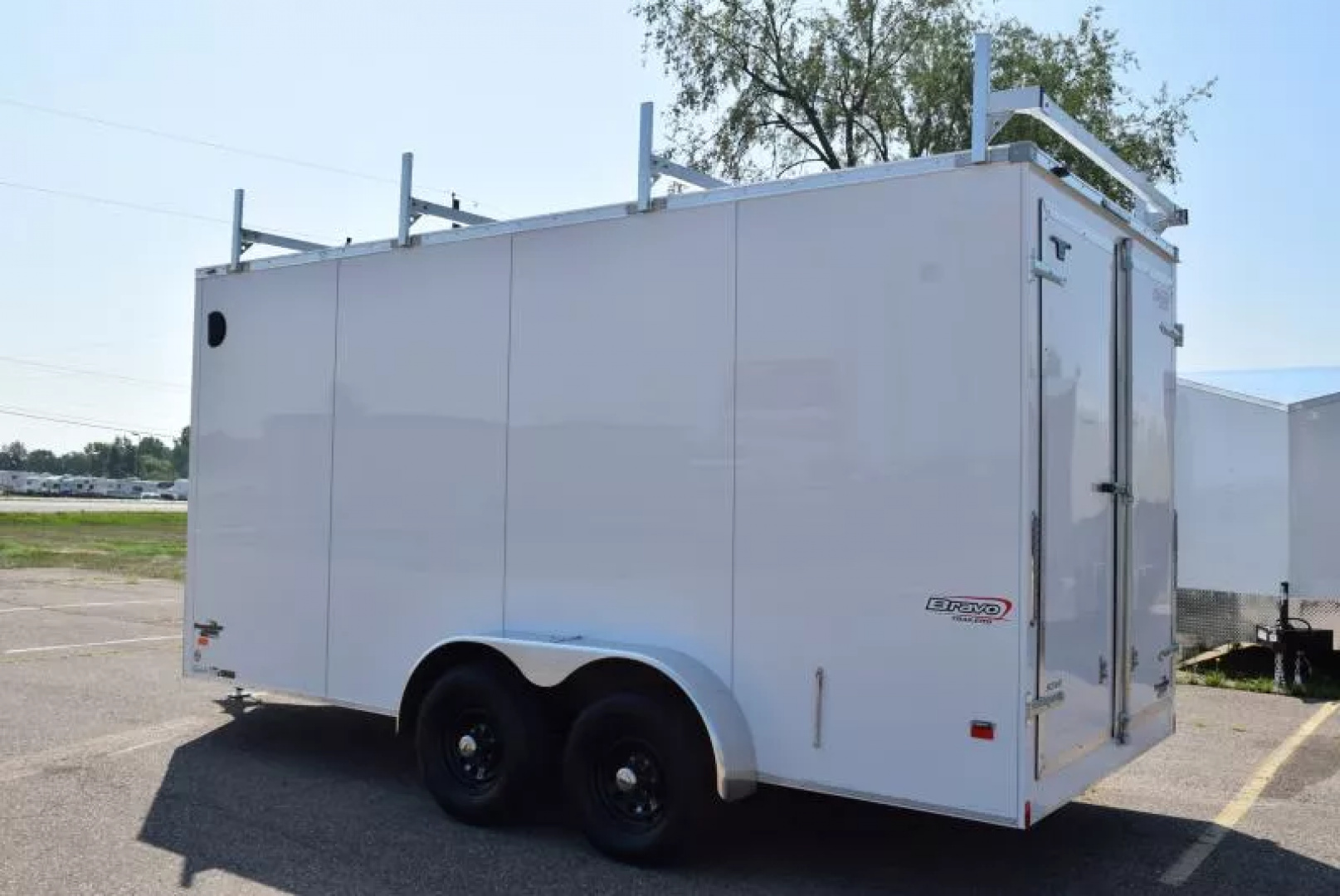 New BRAVO 7x16 SCOUT ENCLOSED CONTRACTOR TRAILER w/ 5200# AXLES *REAR DOUBLE DOORS*
