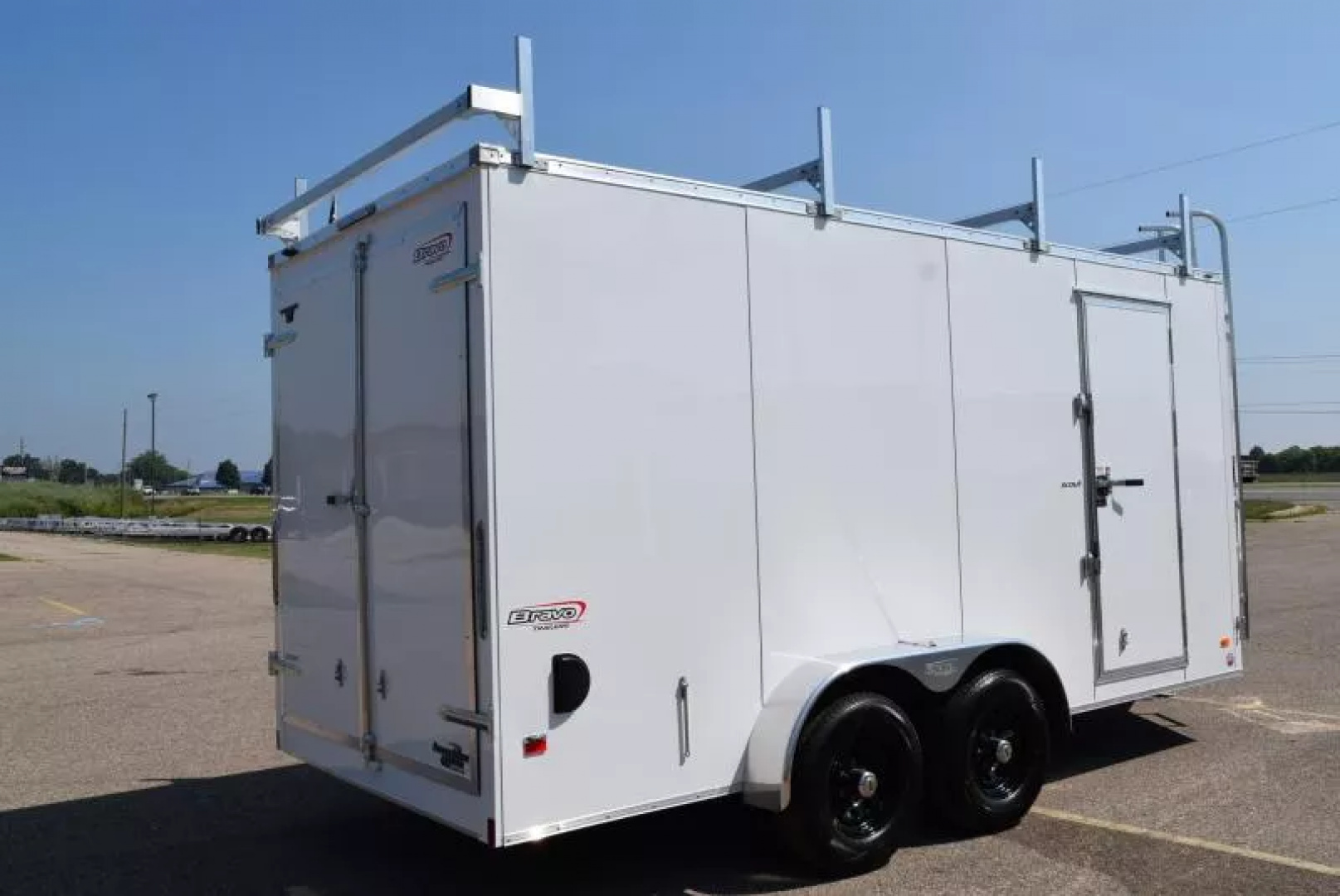 New BRAVO 7x16 SCOUT ENCLOSED CONTRACTOR TRAILER w/ 5200# AXLES *REAR DOUBLE DOORS*