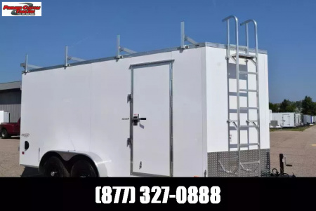 New BRAVO 7x16 SCOUT ENCLOSED CONTRACTOR TRAILER w/ 5200# AXLES *REAR DOUBLE DOORS*