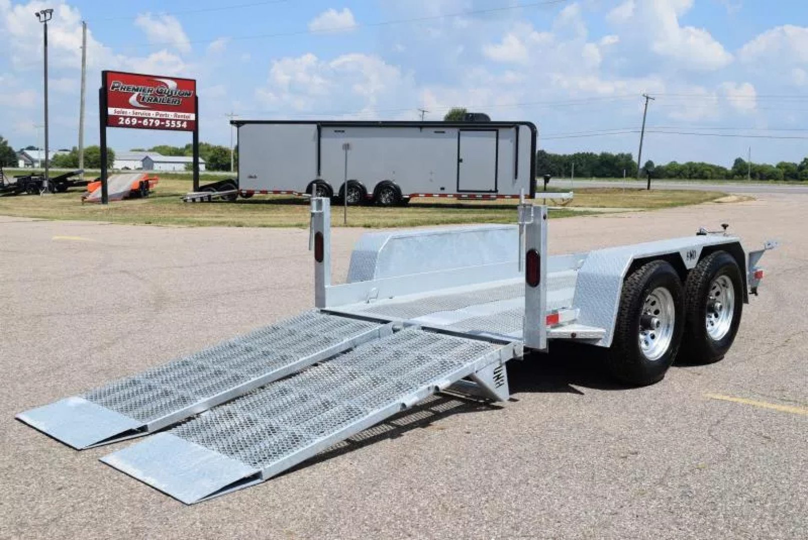 New BND 5x10 SCISSOR LIFT TRAILER w/ 5200LB AXLES **FULLY GALVANIZED**