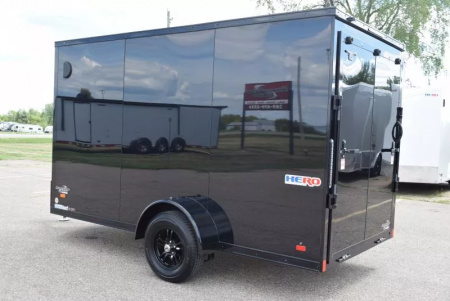 New BRAVO HERO 6x12 *MIDNIGHT EDITION* ENCLOSED CARGO TRAILER - POLYCOR .080 EXTERIOR