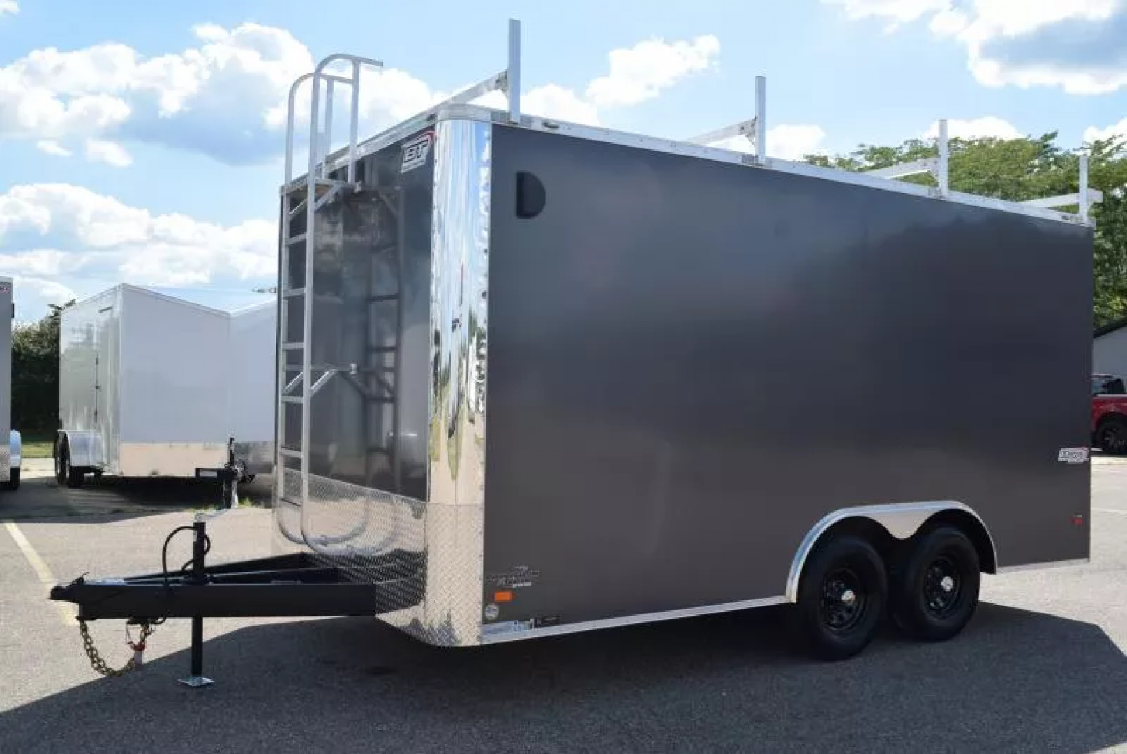 New BRAVO SCOUT 8.5X16 CONTRACTOR TRAILER w/ REAR RAMP DOOR - .080 POLYCOR EXTERIOR SKIN