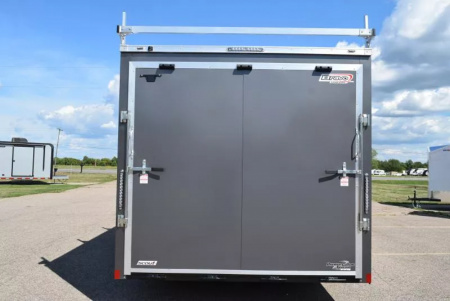 New BRAVO SCOUT 8.5X16 CONTRACTOR TRAILER w/ REAR RAMP DOOR - .080 POLYCOR EXTERIOR SKIN