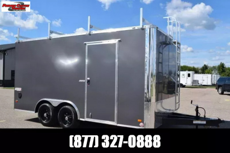 New BRAVO SCOUT 8.5X16 CONTRACTOR TRAILER w/ REAR RAMP DOOR - .080 POLYCOR EXTERIOR SKIN